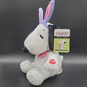 2024 Animated Peanuts Snoopy Easter Bunny Ears Bowtie Plush CVS Exclusive
